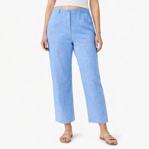 L.L. BEAN Women’s Classic Fit 100% Linen Pants Blue Size 14